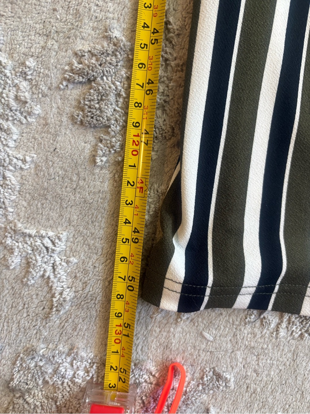 Express Olive and White Striped Women's Cropped Jumpsuit - Picture 8 of 8